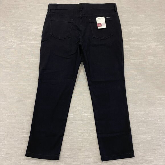 Calvin Klein Chino Pants Mens 38 x 30 Black Slim Fit Straight Flex Waist Cotton - Picture 3 of 13